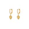 GEMCHIC Women's Stainless Steel Heart & Strawberry Drop Earrings with Zircon Studs for Daily Wear