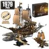 Конструктор Moc Steam Retro Series Китобойный пиратский корабль Строительные блоки Светодиодные Мелкие винтажные элементы декора для дома Фигурки Кирпичики Игрушки Праздничный подарок