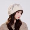 Autumn and winter thickened pile hat women's warm and cold-proof wool hat contrasting color crimped big head circumference bag head hat spot