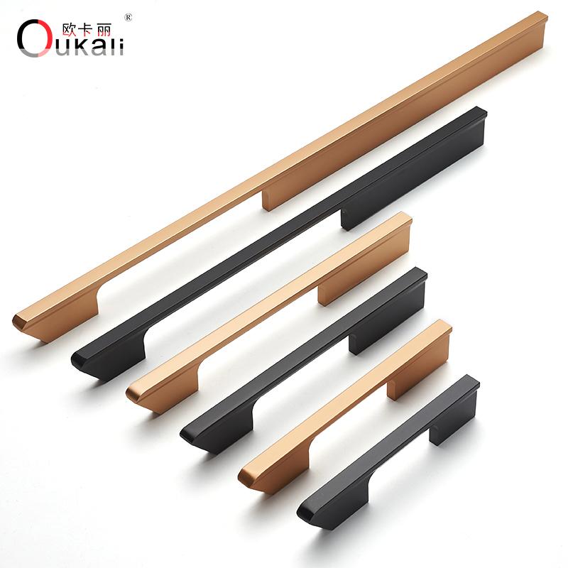 High Quality Luxury Hardware Cabinet Furniture Kitchen Drawer Dresser Pull Aluminium Profile Wardrobe Long Room Handles