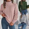 Womens Turtleneck Sweaters High Collar Long Sleeve Cable Knit Pullover Jumper Soft Knitwear Tops
