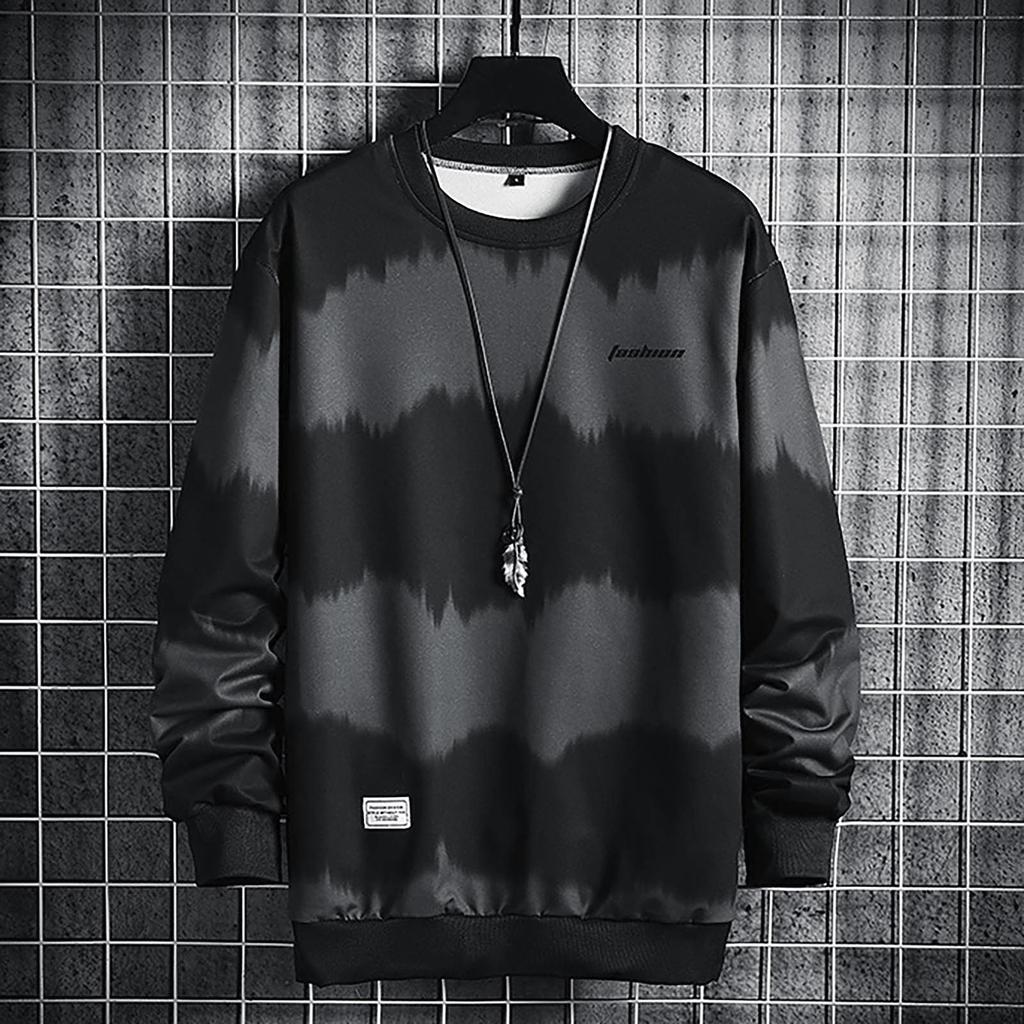 Мужская новая полосатая блузка повседневная модная с длинным рукавом топ рубашка пуловер