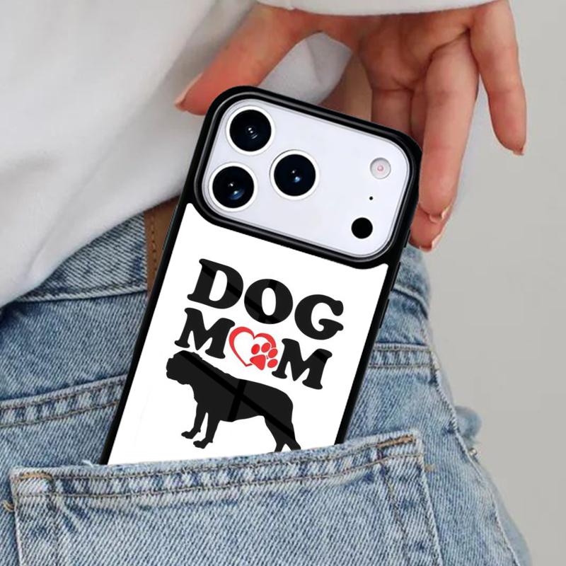 life is better with a bulldog mom Phone Case for iPhone 17ProMax 12 13 14 15 16e 17 Pro Max Plus Air Cover