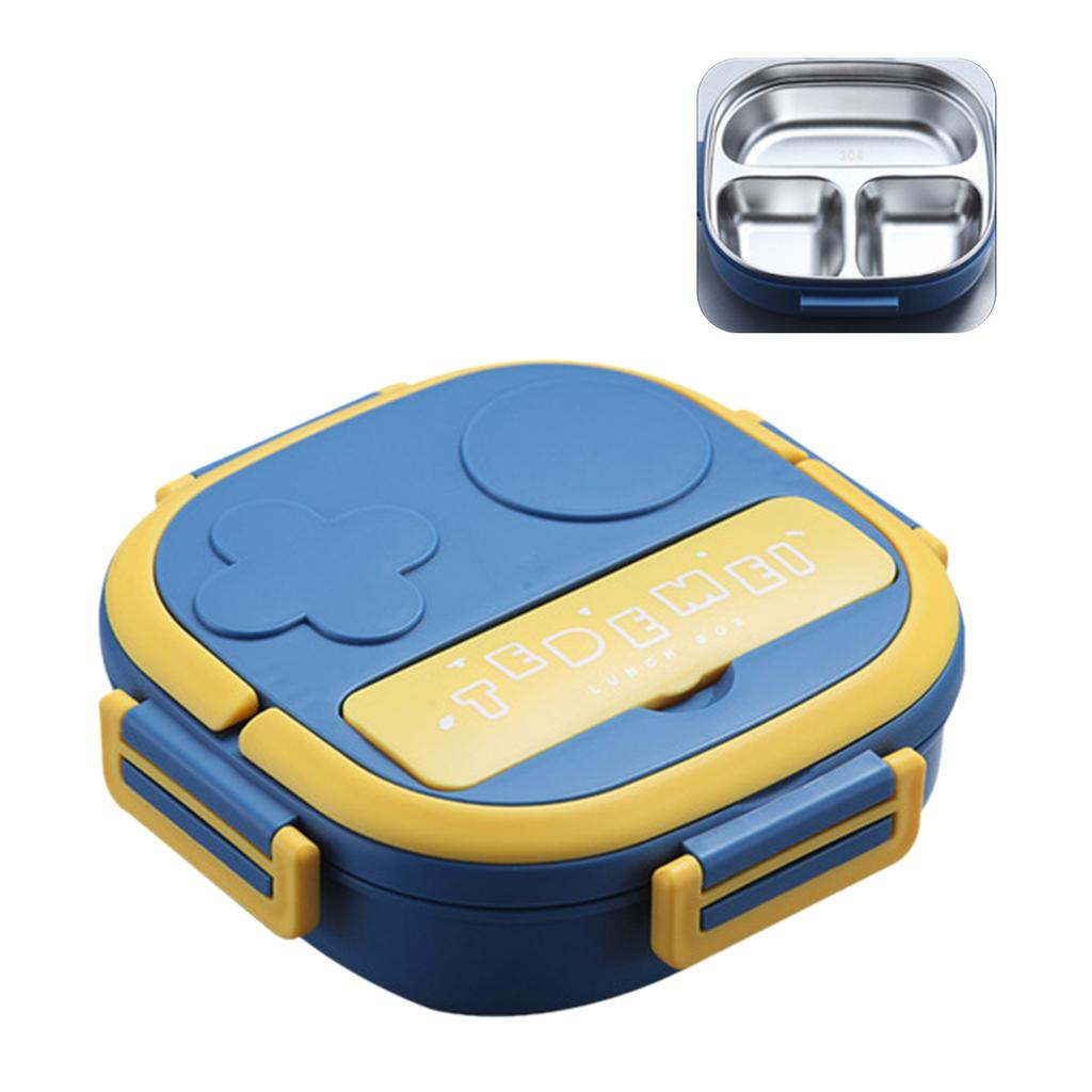Lunch Box With Fork Compartment Reusable Leakproof Stainless Steel Bento Box for Adults Kids School Office