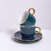 Light Luxury Coffee Cup And Saucer Set, Creative Gold-Painted Ceramic Cup, Afternoon Tea Cup, Gift Cup.