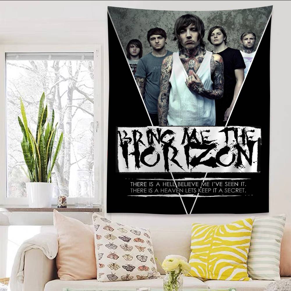 BBring Me The HHorizon Anime Tapestry Hanging Tarot Hippie Wall Rugs Dorm Home Decor