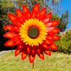 Sunflower Pinwheel 3-Tier Sunflower Garden Wind Spinner Ground Insert Yard Decor Windmill for Patio Lawn Decoration