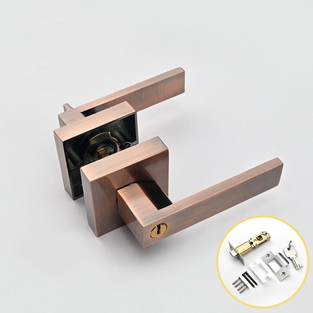 Прочный квадратный дверной замок для внутренней двери, утолщенный, с сердечником/штифтом, прочный трехстержневой замок из алюминиевого сплава, регулируемый