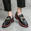 Casual Leather Shoes Men 2025 Pointed Business Nightclub Hair Stylist Patent Leather Glossy Lazy Height Increase One Pedal Doudou Shoes