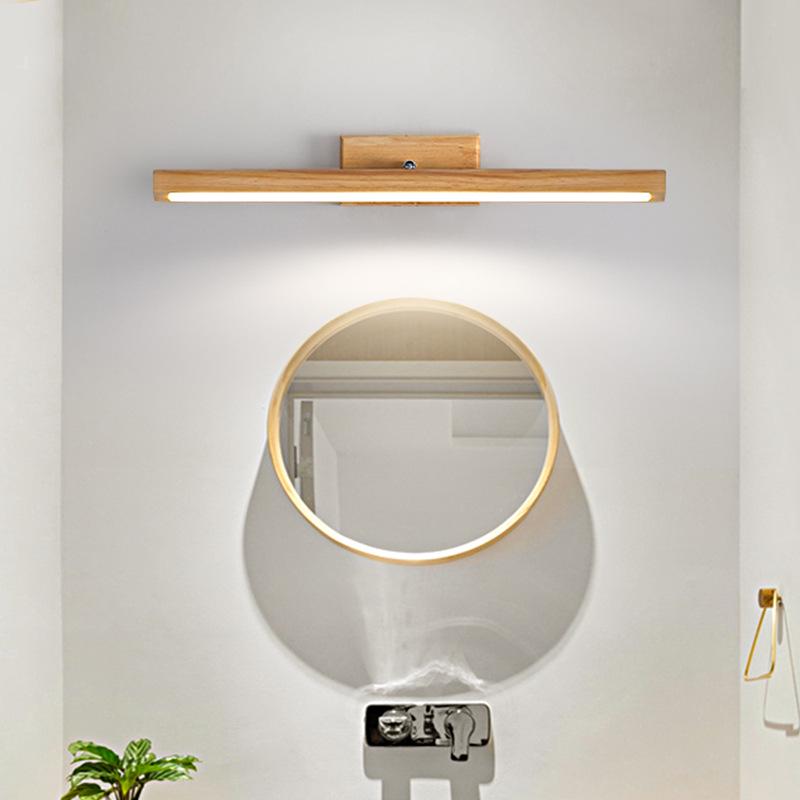 Modern Minimalist LED Vanity Light - Nordic Solid Wood Design for Bathroom