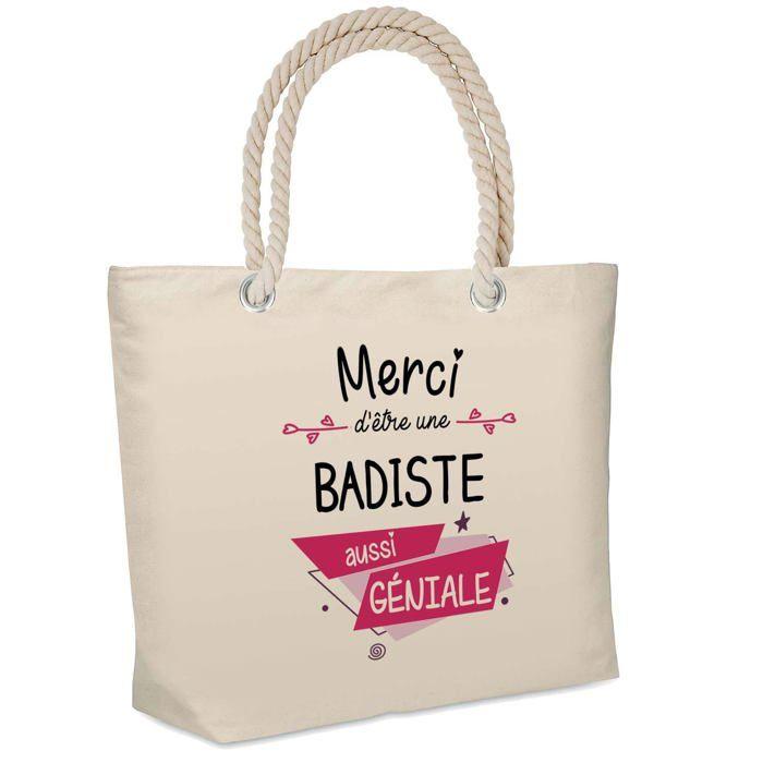 Sac isotherme Merci Badiste Géniale | Glacière Souple Cadeau Femme Lunch Bag Travail Plage Pique-nique Repas