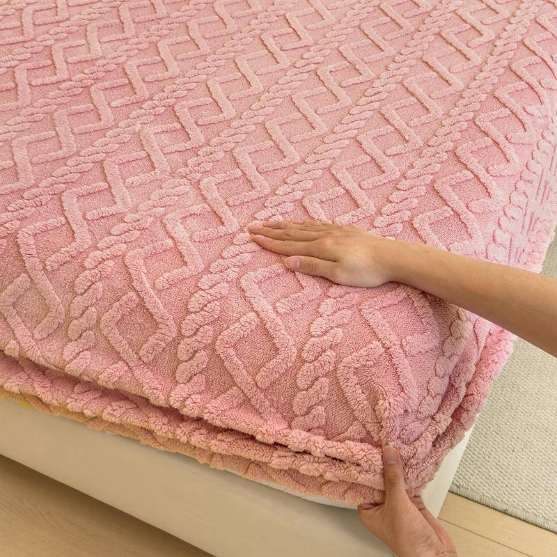 Утолщенная теплая простыня на резинке, однотонное бархатное постельное белье из тафты, двуспальная кровать размера «king-size», чехол для зимнего матраса, мягкий