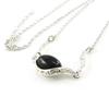 [I8932] - Silver Necklace 'Jeet Black Goddess' Silver-black (rhodium-plated) - 55x10 Mm
