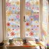 Laser-cut Vibrant Floral Pattern Home Glass Door and Window Decorative Static Cling Stickers