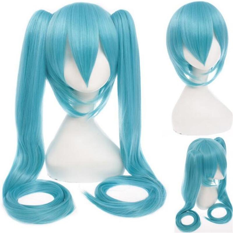 28 Colors Miku Cosplay Wig Long Heat Resistant Synthetic Hair Clip Ponytails Wigs + Wig Cap