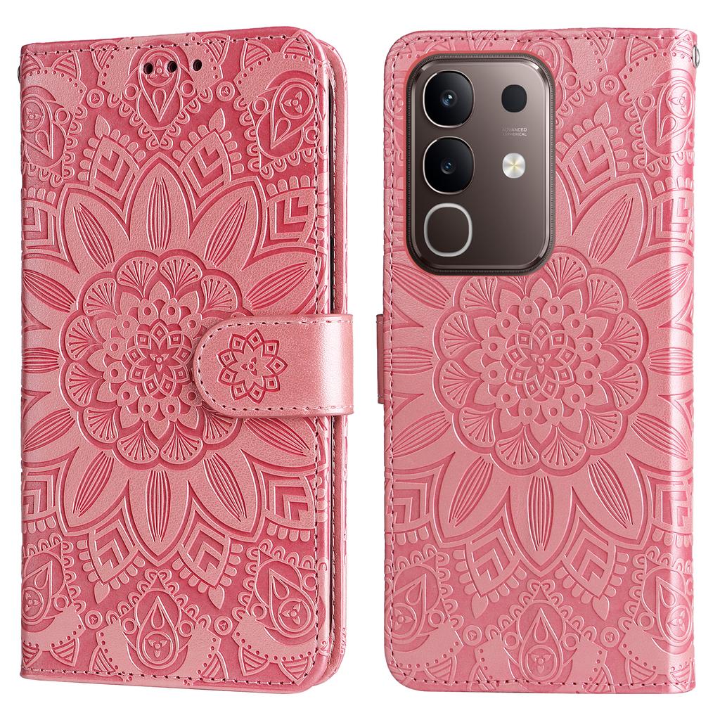 For vivo Y29 4G Case Sunflower Imprint Leather Wallet Phone Cover