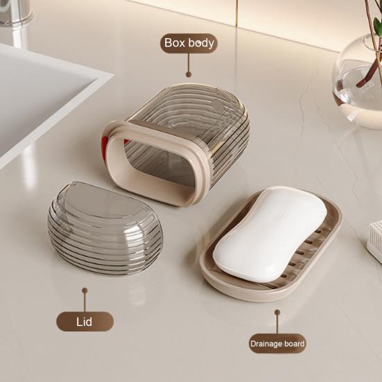 Прозрачная мыльница с функцией дренажа и замком, пыленепроницаемая, герметичная, дорожная