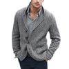 Men's Knitted Cardigan Fashion Casual Solid Color Long Sleeve Sweatercoat Men