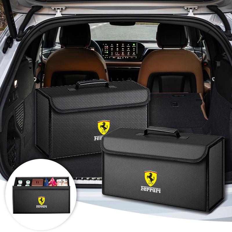 Large Car Trunk Organizer Bin Leather Storage Box Toolbox For Ferrari F430 Stradale Roma 488 Spider SF90 LaFerrari Portofino TH9
