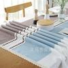 Waterproof Jacquard Imitation Cotton And Linen Embroidery Fringed Tablecloth Lace Geometric Rectangular Dining Table Coffee Table Tablecloth