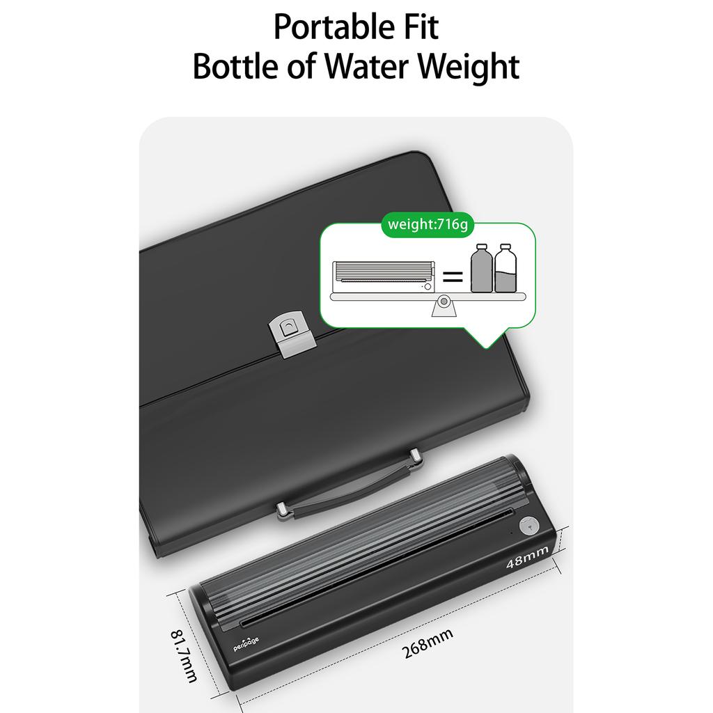 PeriPage A4 Paper Printer Direct Thermal Transfer 304dpi Wireless Printer Mobile 210mm Mini Mobile