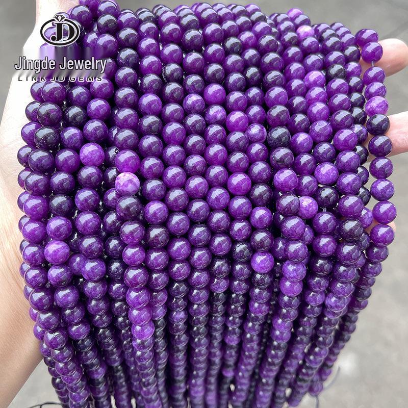 Deep Purple Chalcedony Imitation Lepidolite Round Beads for DIY Jewelry