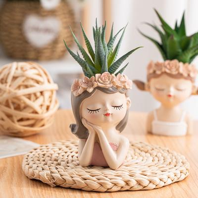 Сказочный цветочный горшок из смолы, креативный дизайн, прекрасное кашпо, современное украшение для дома и офиса, милый цветочный контейнер, настольное украшение