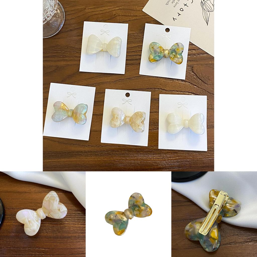 Очаровательная разноцветная заколка для волос с бантом в виде сердца для женщин Стильные и универсальные аксессуары