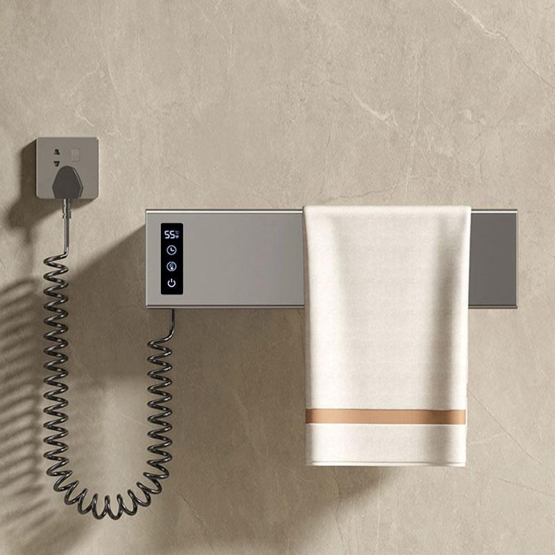 towel bar Gun ash space aluminum electric towel rack bathroom intelligent constant temperature timed drying towel bar