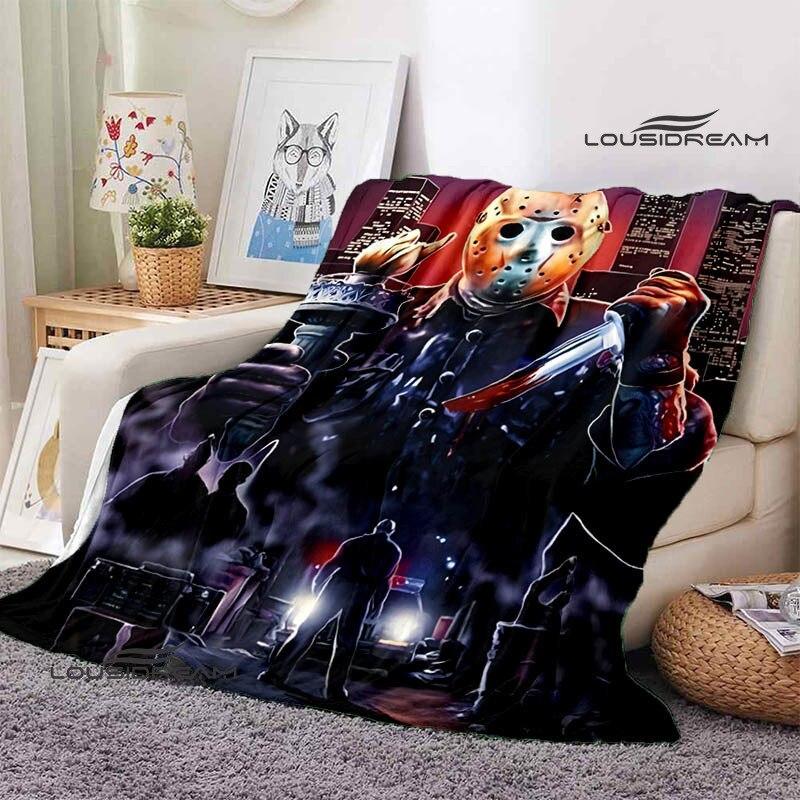 Friday the 13th Jason Print Blanket Fashion Home Decor Flannel Soft Cozy Blanket Home Travel Essential Birthday Gifts