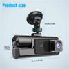 1080P Car Dash Cam 3 Cameras Front Cabin and Rear Driving Recorder 3 Channel DVR Cam with Loop Recording G-Sensor Black Box Car Accessories