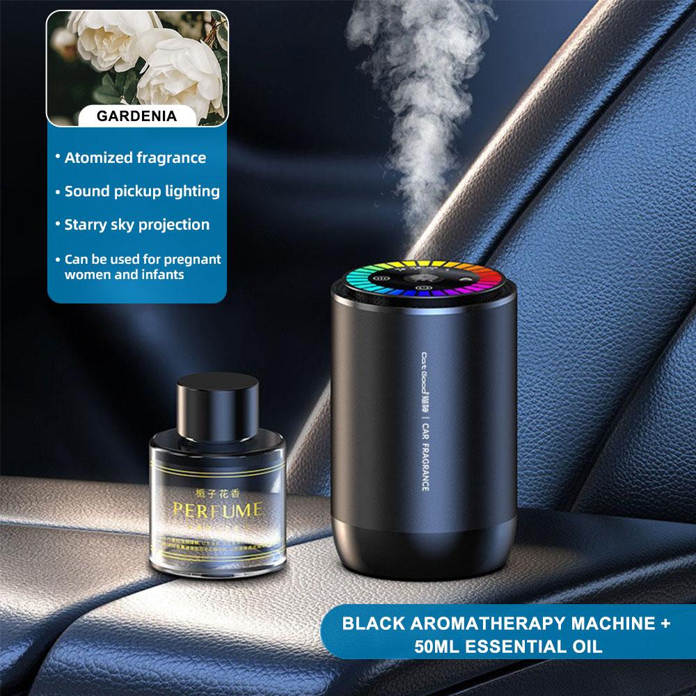 Интеллектуальный автомобильный освежитель воздуха, электрический диффузор аромата с функцией звукоснимателя, рассеянный свет, звездное небо, удаление запаха, эфирное масло