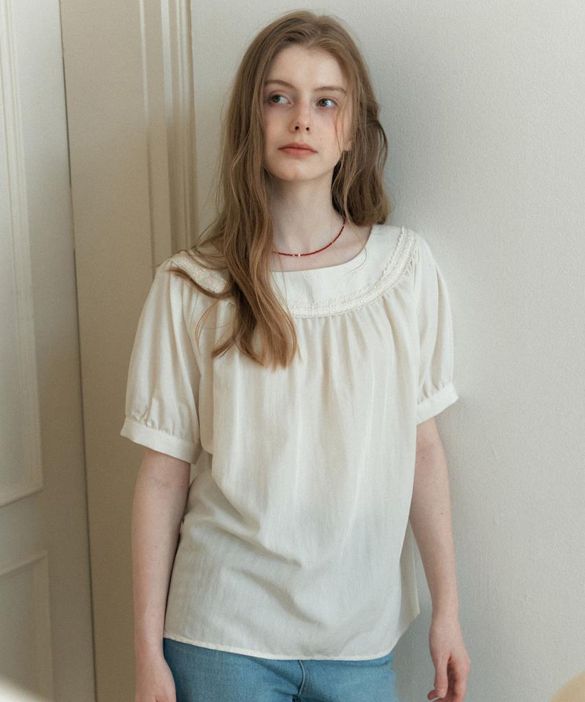 YUPPE Lace Line Shirt_Ivory