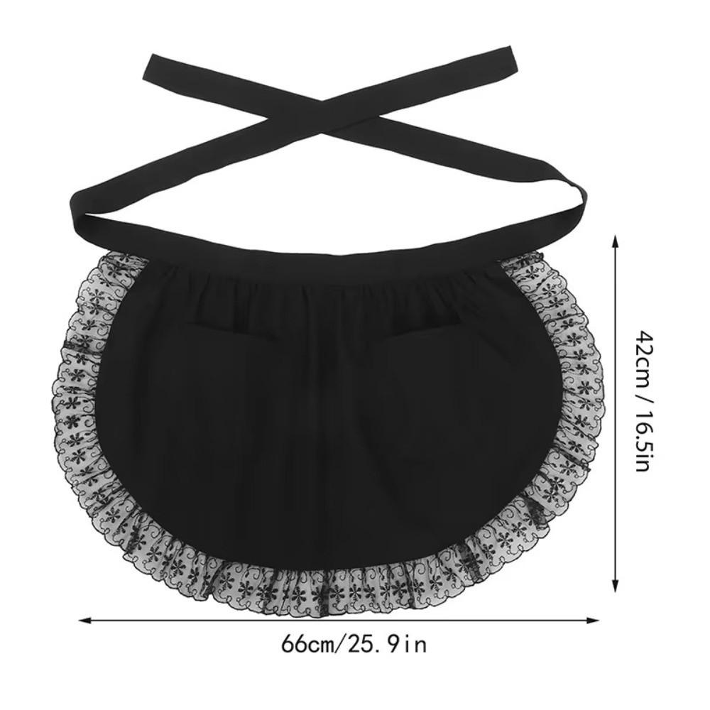 Винтажный полуфартук с двумя карманами Короткий фартук Сексуальный фартук в стиле Лолита для женщин