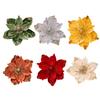 Christmas Flowers Glitter Artificial Ornaments Soft Xmas Tree Flower Arrangement New Year Wedding Decor