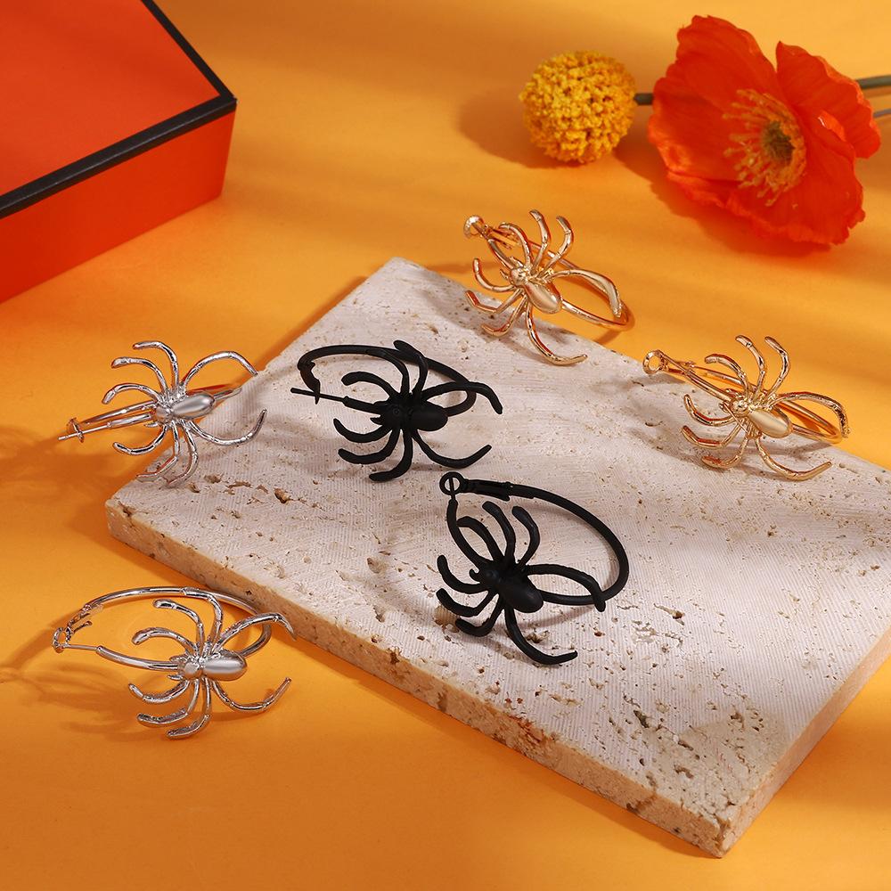 Goth Spider Shaped Stud Earrings For Women Vintage Animal Shaped Ear Studs Bohemia Heavy Metal Party Jewelry Accessories Gift