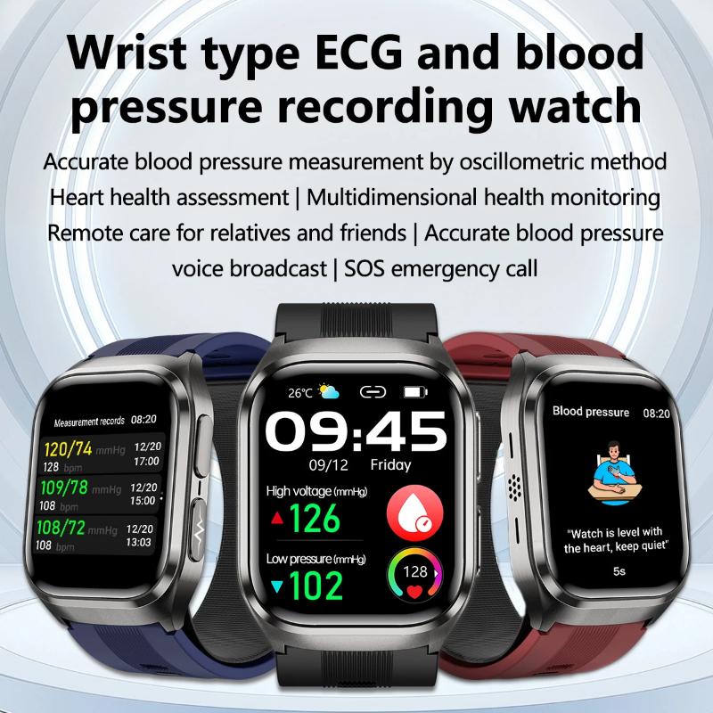 New AI Diagosis ECG Health Smart Watch Men Blood Pressure Lipid Uric Acid NFC Air Pump Airbag Health Smartwatches Women for IOS Android