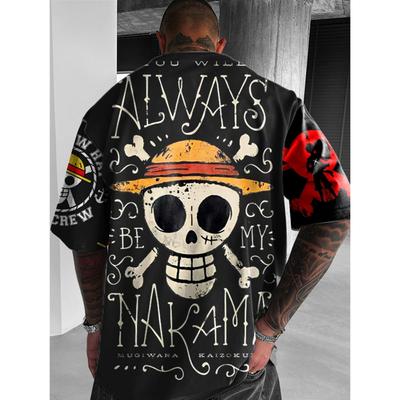 Летняя мужская футболка большого размера в стиле аниме High Street с 3d принтом, хип-поп, уличная футболка в стиле ретро с короткими рукавами для мужчин