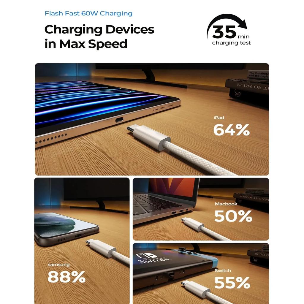 Original PD 60W Fast Charger 6A USB C To Type C Cable For Apple iPhone 15 Pro MAX Quick Charging For Huawei Samsung Xiaomi Cable