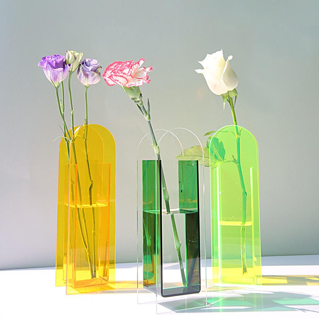 Креативная акриловая ваза Яркий цвет Стабильная декоративная основа