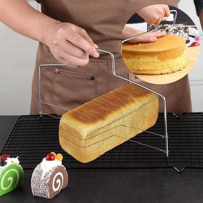 1 шт. Регулируемый DIY 2-проволочный нож для нарезки хлеба, прочный выравниватель, инструменты для выпечки тортов из нержавеющей стали, кухонный гаджет
