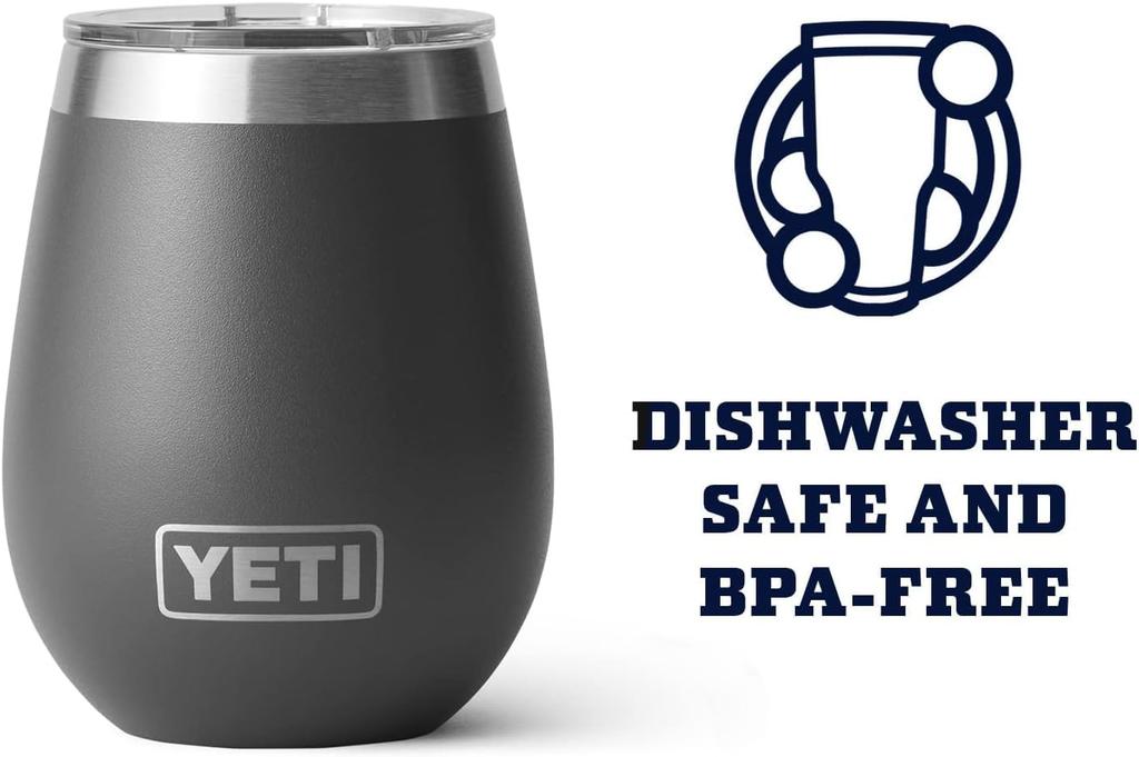 Yeti Wine 10oz Charcoal Gray Tumbler, (295ml),