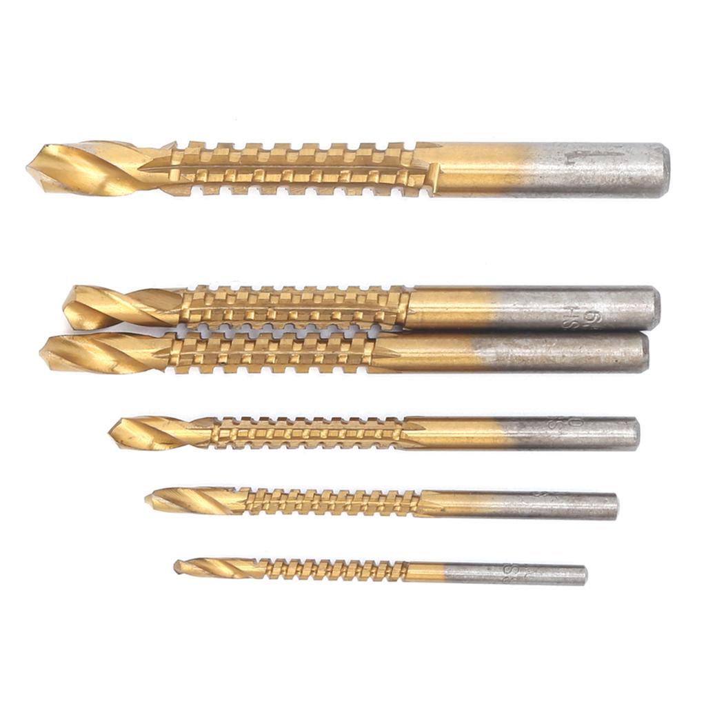 6Pcs Sawtooth Drill Bit Twist Hand Electric Woodworking Saw Drill Allin1 Punching Hole Tool