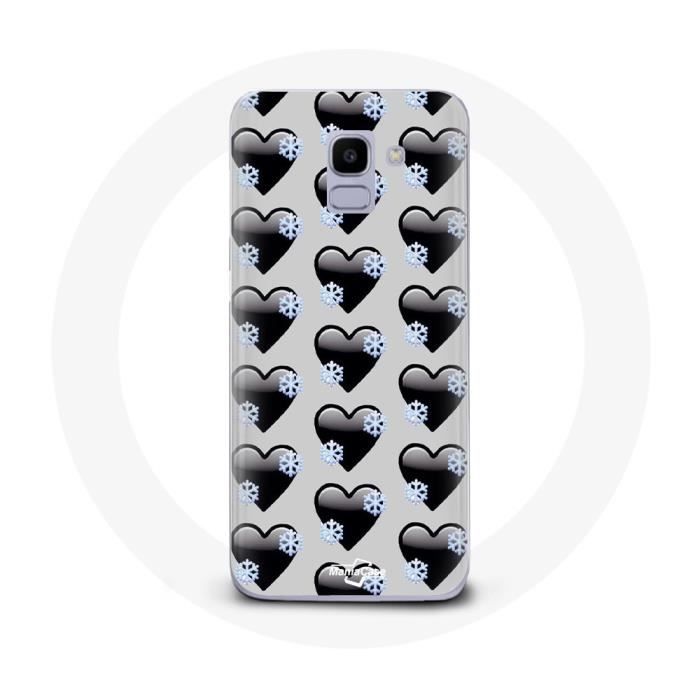 Case for Samsung Galaxy A6 2018 Black Hearts Background