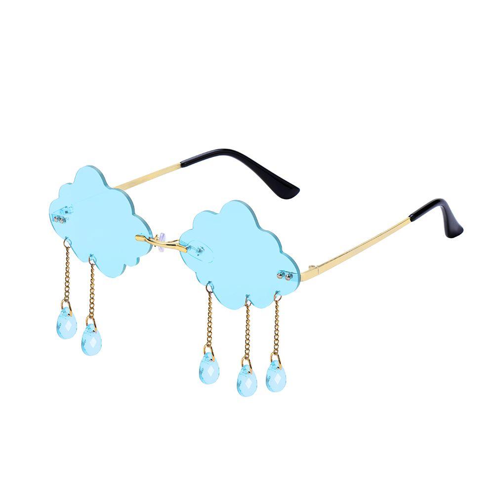 Cloud Shaped Shades Steampunk Sunglasses Disco Glasses Rimless Sunglasses Clouds Tassel Sunglasses