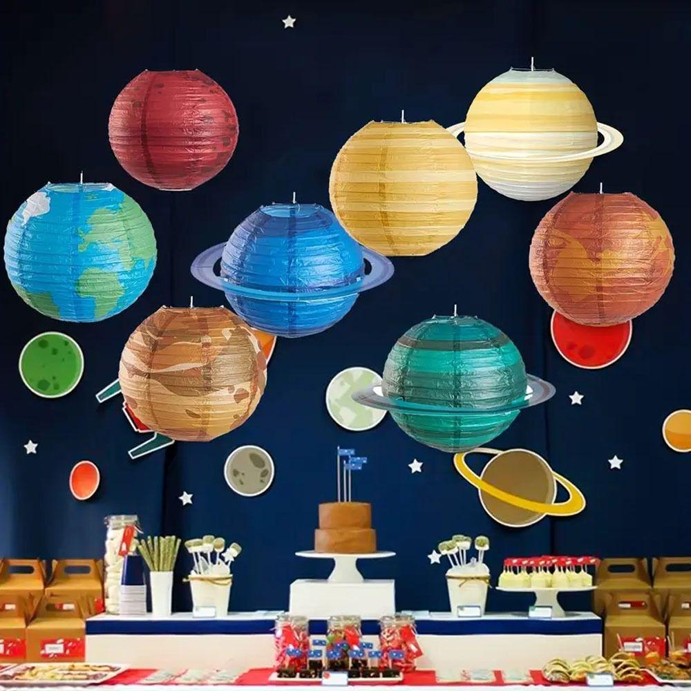 Foldable Hanging Planet Paper Lanterns Hanging Eight Planets Paper Lantern  Party
