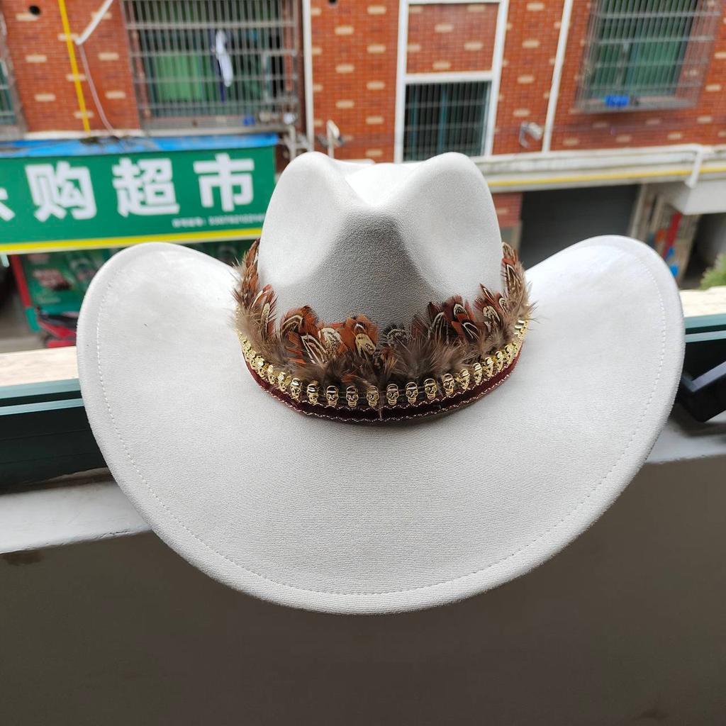 Замшевая шляпа Fedora Ковбойские шляпы в стиле вестерн Замшевая ковбойская шляпа в стиле вестерн Мужская и женская ковбойская шляпа с большими полями с каплевидным верхом