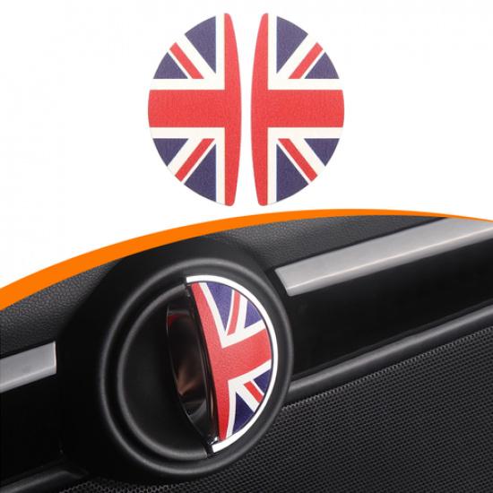 2PCS For MINI Cooper S Accessories Gray Union Jack 3D Car Door Handle Stickers
