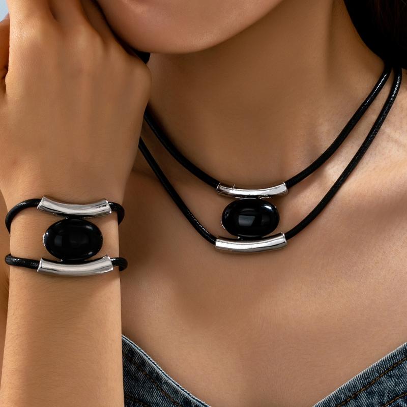 Модный набор колье и серег из сплава, геометрический, овальный, спиральный, в виде улитки, цепочка для ключицы для женщин, преувеличенные украшения