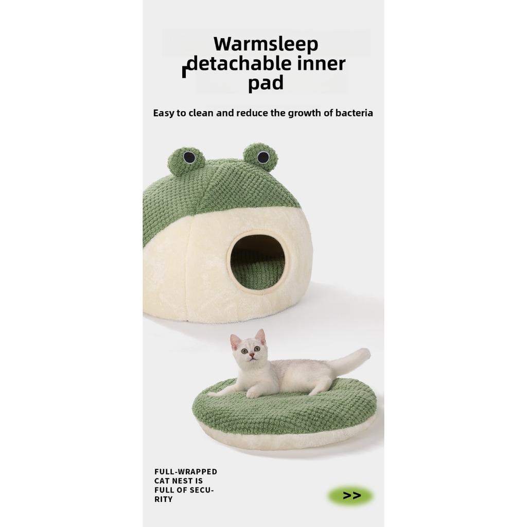 Теплый матрас для собаки, Удобная и мягкая кровать для кошки в стиле лягушки, Подходит для маленьких кошек